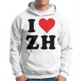 I Heart Zh Initials I Love ZH First And Last Name Z H パーカー