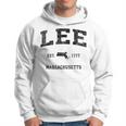 Lee Massachusetts Ma ビンテージ スポーツ デザイン ブラックプリント パーカー