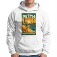 Perth Australia – ビンテージ旅行ポスタースタイル 長袖tシャツ パーカー