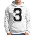 【バックプリント・背中側】3 数字 背番号 ユニフォーム ナンバー【ブラック／黒の文字】スポーツ 野球 サッカー 部活 パーカー