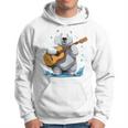 アコースティックギターを弾くクマ、ベアギタリスト 長袖tシャツ パーカー