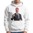 トランプの帽子をかぶったバイデンの陽気なグラフィック 長袖tシャツ パーカー