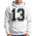 ナンバー13 カレッジスポーツチーム 黒文字 パーカー
