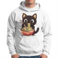 ヌードルキャット黒猫ラーメンデザイン パーカー