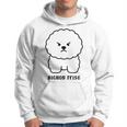ビションフリーゼ 犬 怒る かわいい おもしろ イラスト シンプル 簡単 Bichon Frise 長袖tシャツ パーカー
