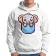 ポケットに入ったかわいい象 パーカー