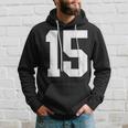 15番のカレッジスポーツスタイル。ホワイト。 パーカー 彼への贈り物