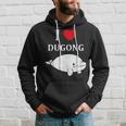 かわいい面白いシンプルなジュゴンの魚を引用します。 I Love Dugong パーカー 彼への贈り物