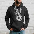 ギターを弾くロック猫 面白いギター猫 パーカー 彼への贈り物