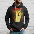 ゴールデンレトリバー 面白いtシャツ 犬 ムンクの叫び かわいい メンズ 子供 おもしろ 服 グッズ ネタ パーカー 彼への贈り物