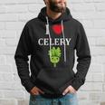 小さな野菜 セロリ ミニマリスト かわいい シンプル セロリ I Love Celery パーカー 彼への贈り物