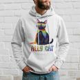 Ally Cat Lgbtゲイプライド月間2025レインボー平等権 パーカー 彼への贈り物