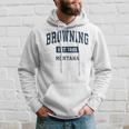 Browning Montana Mt ビンテージ スポーツ 確立 ネイビーデザイン 長袖tシャツ パーカー 彼への贈り物