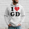I Heart Gd Initials I Love GD First And Last Name G D パーカー 彼への贈り物