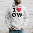 I Heart Ow Initials I Love OW First And Last Name O W パーカー 彼への贈り物