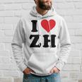 I Heart Zh Initials I Love ZH First And Last Name Z H パーカー 彼への贈り物