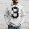 【バックプリント・背中側】3 数字 背番号 ユニフォーム ナンバー【ブラック／黒の文字】スポーツ 野球 サッカー 部活 パーカー 彼への贈り物