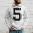【バックプリント・背中側】5 数字 背番号 ユニフォーム ナンバー【ブラック／黒の文字】スポーツ 野球 サッカー 部活 パーカー 彼への贈り物