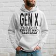 コーヒーと皮肉なユーモアに刺激された面白いジェネレーションx Gen X パーカー 彼への贈り物