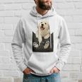 ゴールデンレトリバー ポケットに入った子犬 長袖tシャツ パーカー 彼への贈り物