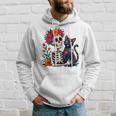スケルトン ハグ 猫 シュガー スカル Día Los Muertos ハロウィン パーカー 彼への贈り物
