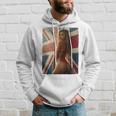 セクシーガールグラフィックtシャツ 「ホットピンナップガール&イギリスの旗」 長袖tシャツ パーカー 彼への贈り物