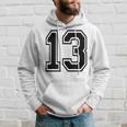 ナンバー13 カレッジスポーツチーム 黒文字 パーカー 彼への贈り物
