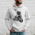 バイクに乗る面白いパグ犬レッツライド パーカー 彼への贈り物