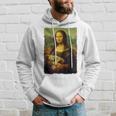 モナ・リザとオレンジ色の猫 面白いアートの絵 パーカー 彼への贈り物