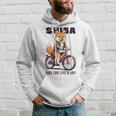 柴犬 いぬ イラスト 柴犬好き 犬好き 自転車 かわいい おもしろ レトロ Ride For Life's Joy 長袖tシャツ パーカー 彼への贈り物