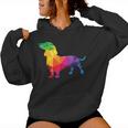 Dachshund Gay Pride Lgbt Lgbtq Rainbow Flag Dog Lovers レディースパーカー