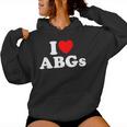 I Love Abgs I Heart Abg おもしろい アジアの赤ちゃん 女の子 恋人 レディースパーカー
