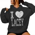 I Love Lacey バレンタイン ガールフレンド 女の子 娘 ハート 妻 レディースパーカー