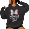 Mommy Of The Birthday Girl Cute Pink Bow Family Matching Women Hoodie