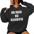 No Rain No Rainbow ポジティブ インスピレーション モチベーションを高める引用 レディースパーカー