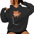 Red Panda In A Bag Cute Love レッドパンダバッグ レディースパーカー