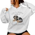 & Life Is Better Dapple Dachshund Lover レディースパーカー