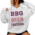 Bbq Beer Freedom レディースパーカー