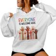 Everyone Is Welcome Here アイダホ 教師 男性 女性 キッズ レディースパーカー