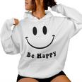 Be Happy Groovy スマイルフェイス かわいい ハッピーピース スマイルフェイス レディースパーカー