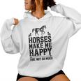 Horses Make Me Happy 楽しい馬愛好家 農家乗馬 レディースパーカー