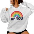 Lgbtq Be You Pocket Gay Pride Lgbt Ally Rainbow Flagintage レディースパーカー