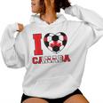 I Love Canada サッカーボール 男の子 女の子 キッズ カナダ国旗 レディースパーカー