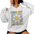 Peace Out Third Grade Retro Groovy Last Day Of 3Rd Grade Women Hoodie