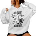 初めての父の日 Together Beer First Time Dad レディースパーカー