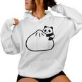 肉まんに抱きつくパンダ かわいい チャイナ 白黒 Panda Meat Bun レディースパーカー