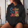 Coffee And Jesus Awesome Christian Caffeine Lover Church レディースパーカー 彼女への贈り物