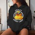 Crazy Duck Lady キュート アヒル ママ アヒルの所有者 面白い I Love Ducks レディースパーカー 彼女への贈り物