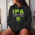 Cute Ipa Lot When I Drink Beer Drinker's Pun レディースパーカー 彼女への贈り物