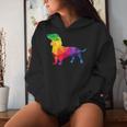 Dachshund Gay Pride Lgbt Lgbtq Rainbow Flag Dog Lovers レディースパーカー 彼女への贈り物